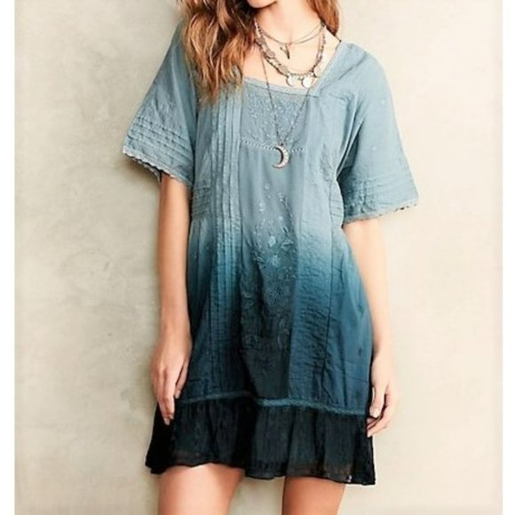 Anthropologie Dresses & Skirts - Holding Horses Ombre Ocean Dipped Blue Tunic Dress